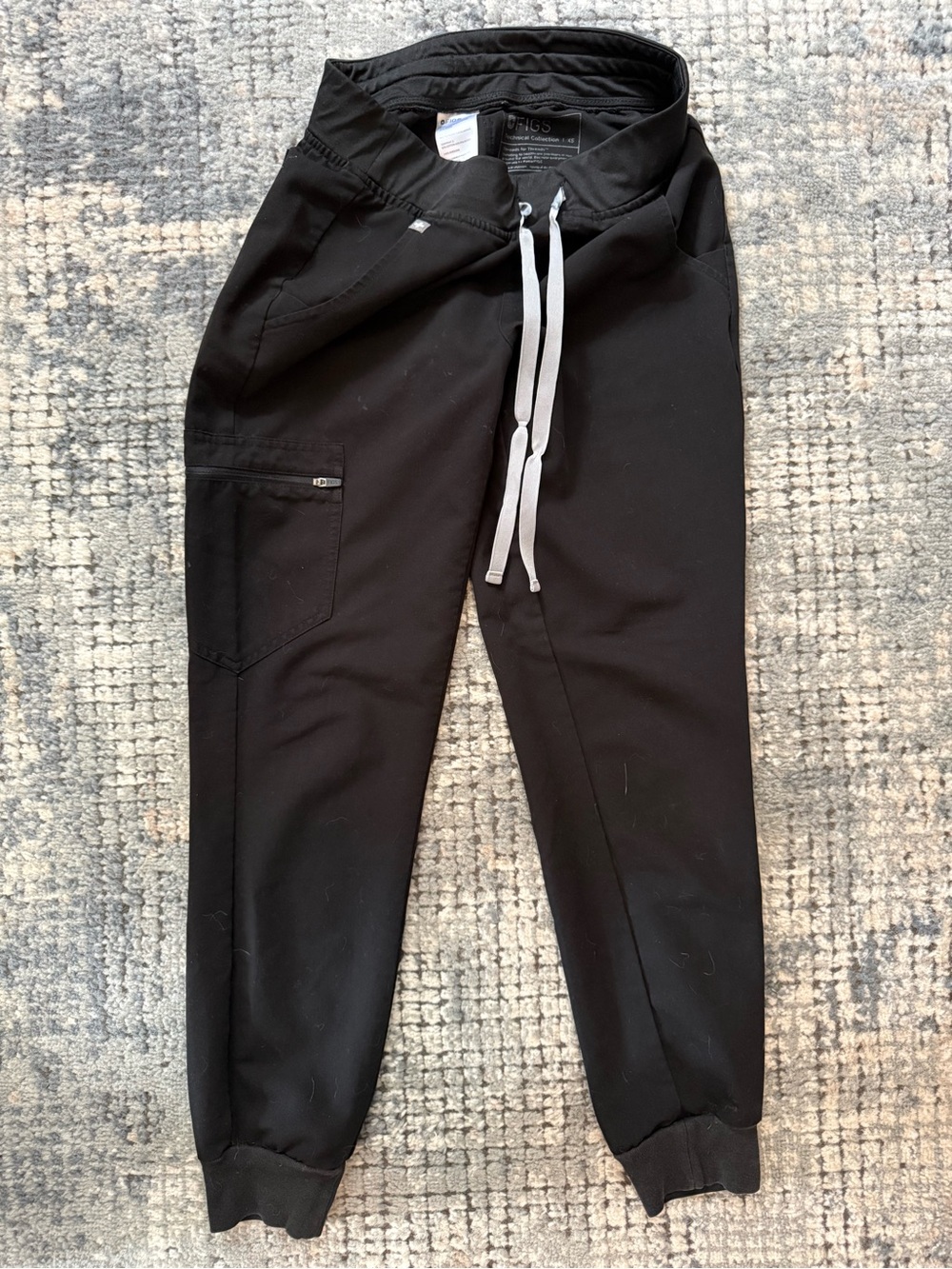Figs Black Track Jogger Pants with Contrast Drawstring